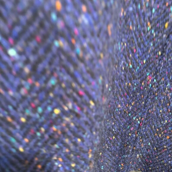 Vintage 60s/70’s Blue 100% Wool Speckled Multi Colored Long Coat Size Medium 8 - Picture 9 of 12